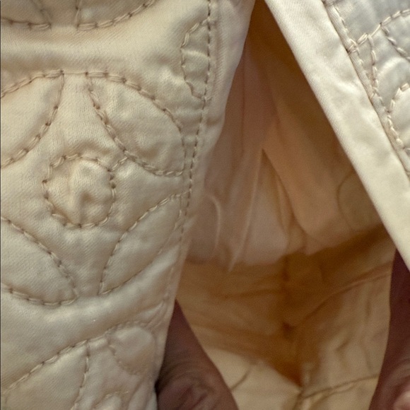 Anthropologie Cream Quilted Jean Jacket - Picture 4 of 8